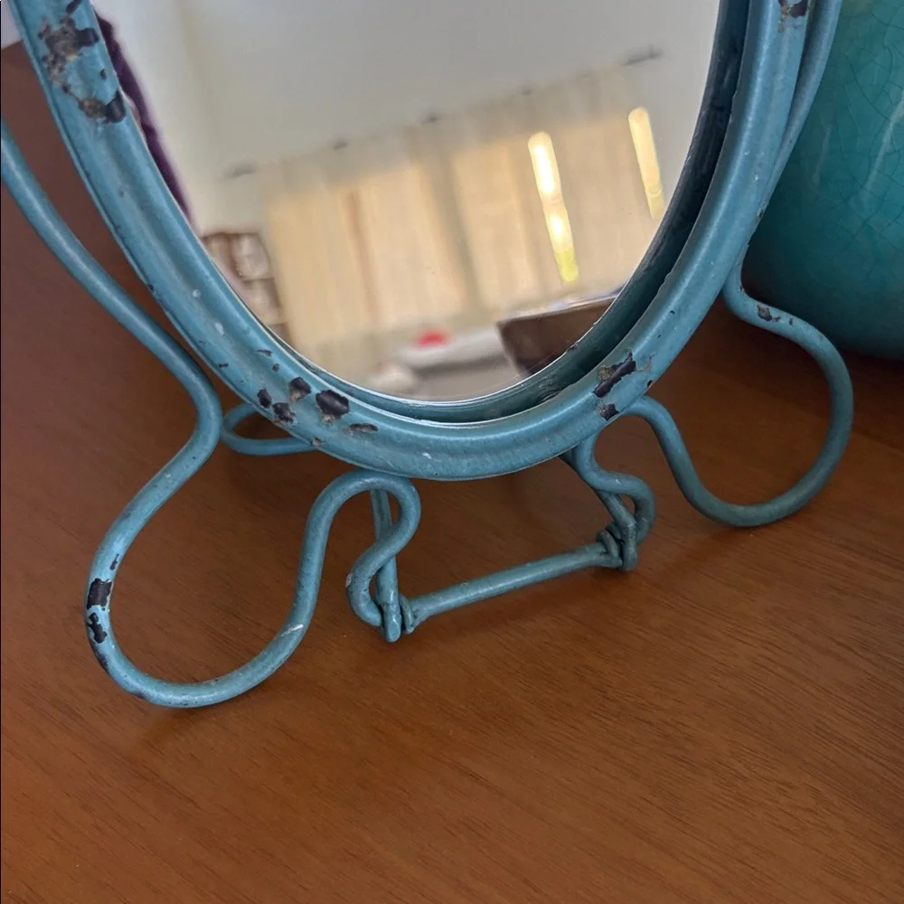 Turquoise Metal Wall Mirror Frame - Decorative Home Wall Decor
